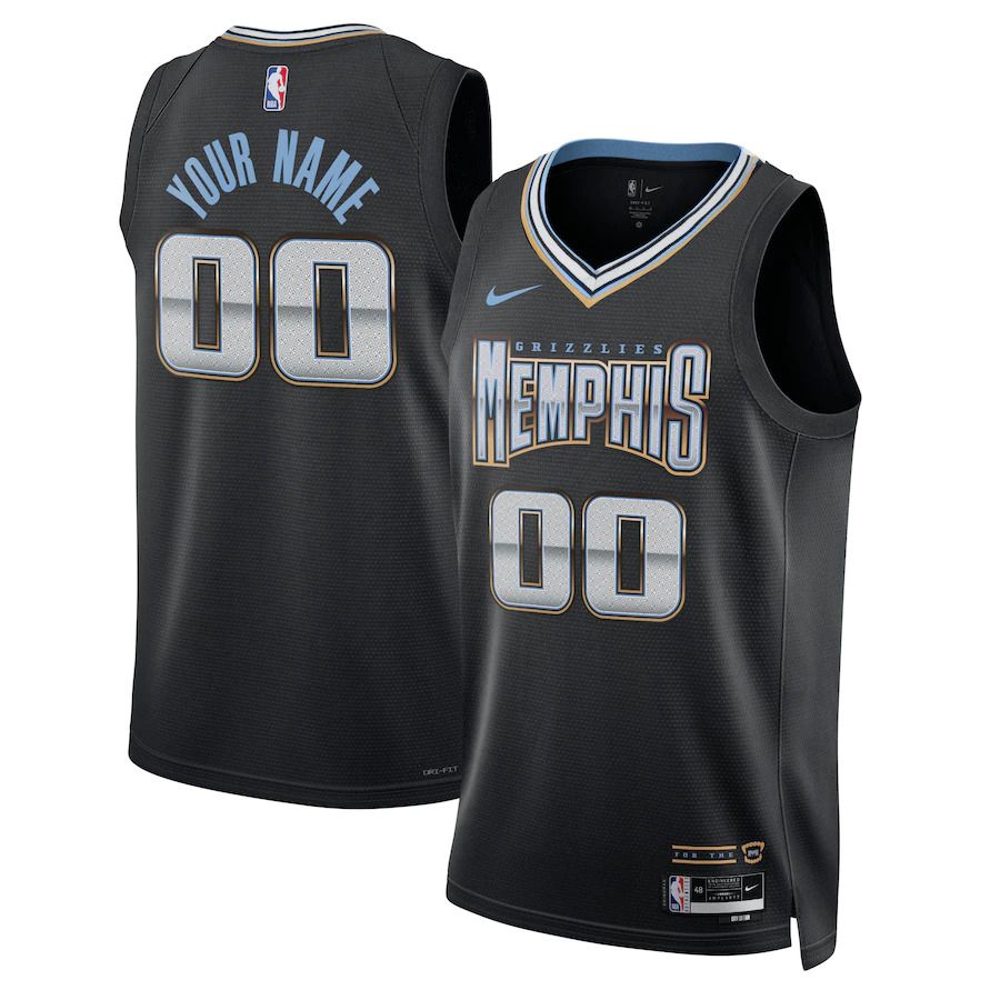 Men Memphis Grizzlies Nike Black City Edition 2022-23 Swingman Custom NBA Jersey->memphis grizzlies->NBA Jersey